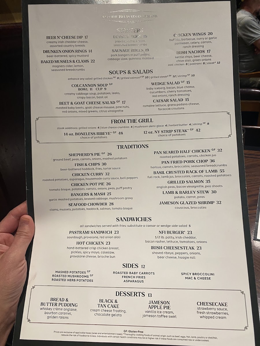Nine Fine Irishmen Menu - Image 1