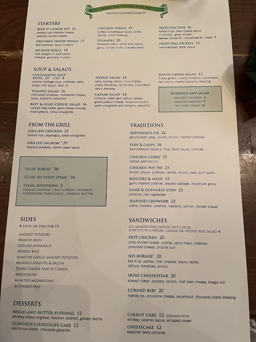 Nine Fine Irishmen Menu - Image 4