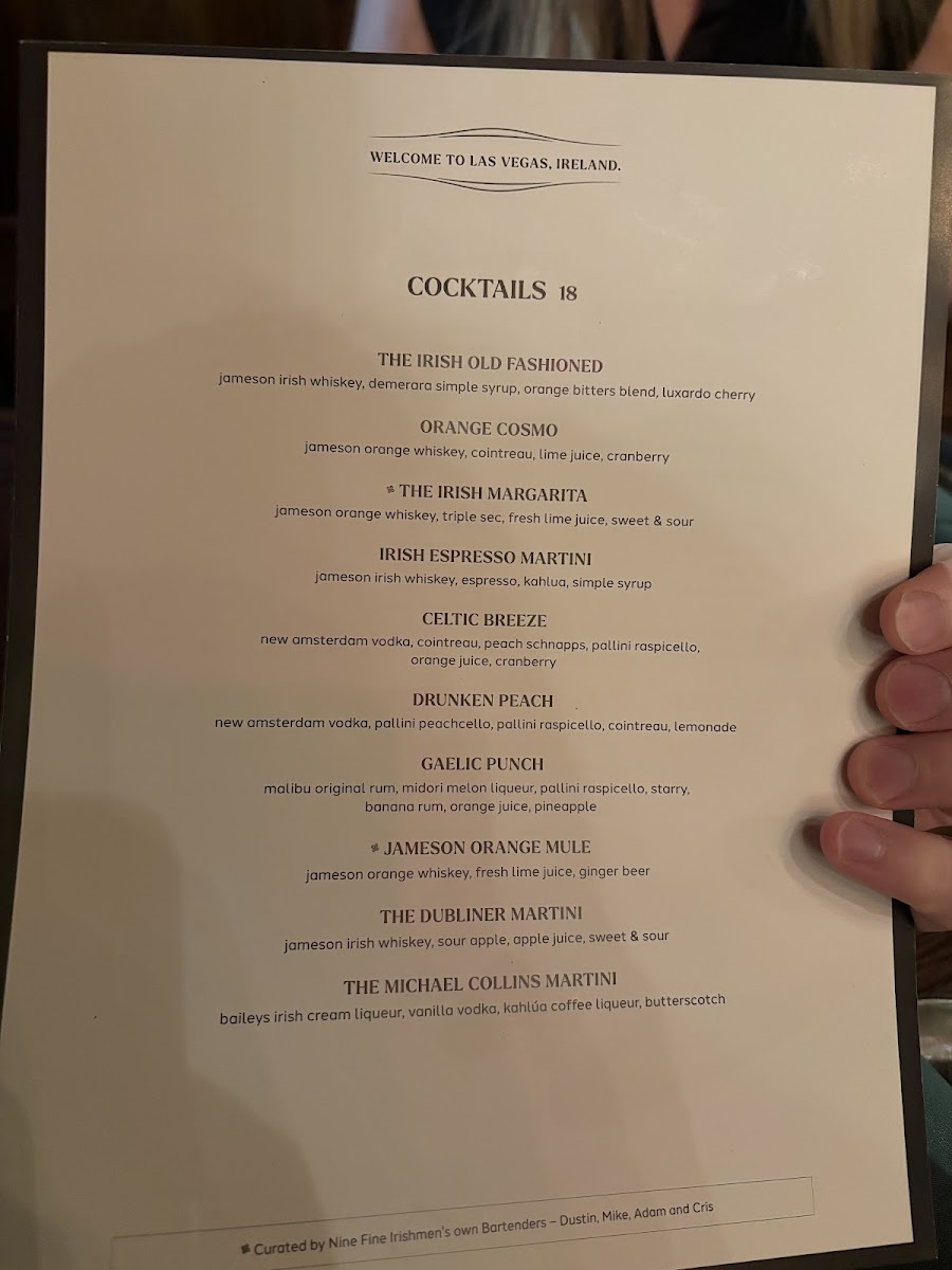 Nine Fine Irishmen Menu - Image 5
