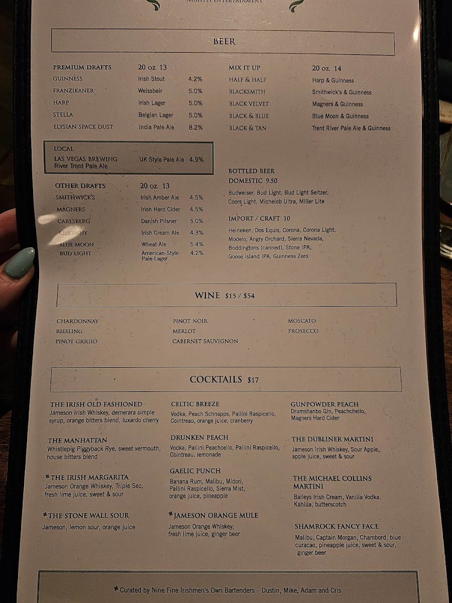 Nine Fine Irishmen Menu - Image 6